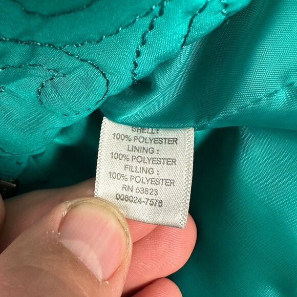 Christopher & Banks Quilted Green Vest With Zippered Pockets Size S - Picture 5 of 6